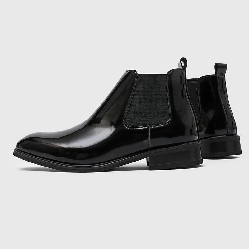 Boots Synthetic Patent Leather Black PU