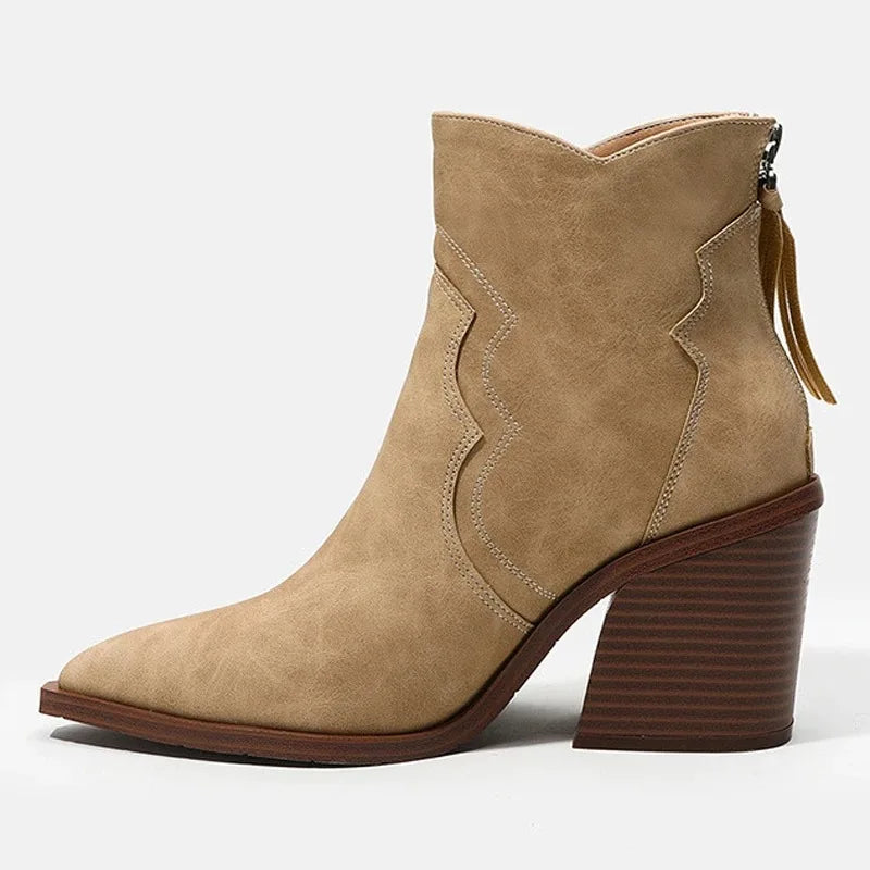Women Boots Sale Pointed Toe Chunky Heel