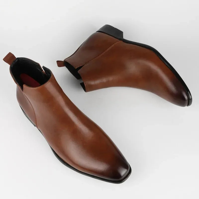 Men'S Brown Artificial Leather Boots