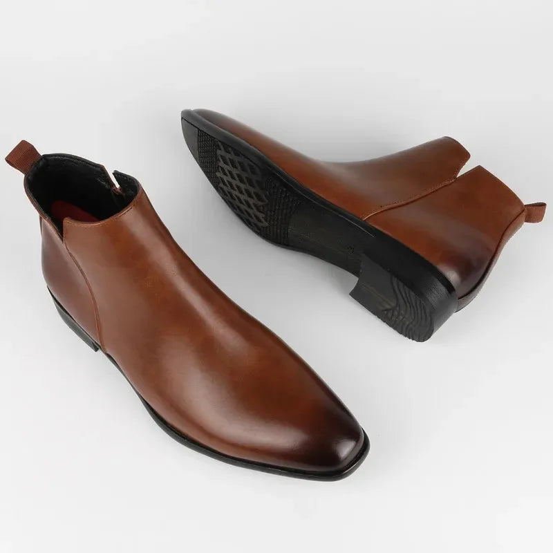 Men'S Brown Artificial Leather Boots