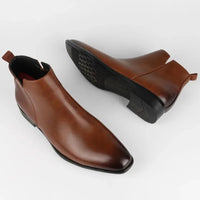 Men'S Brown Artificial Leather Boots
