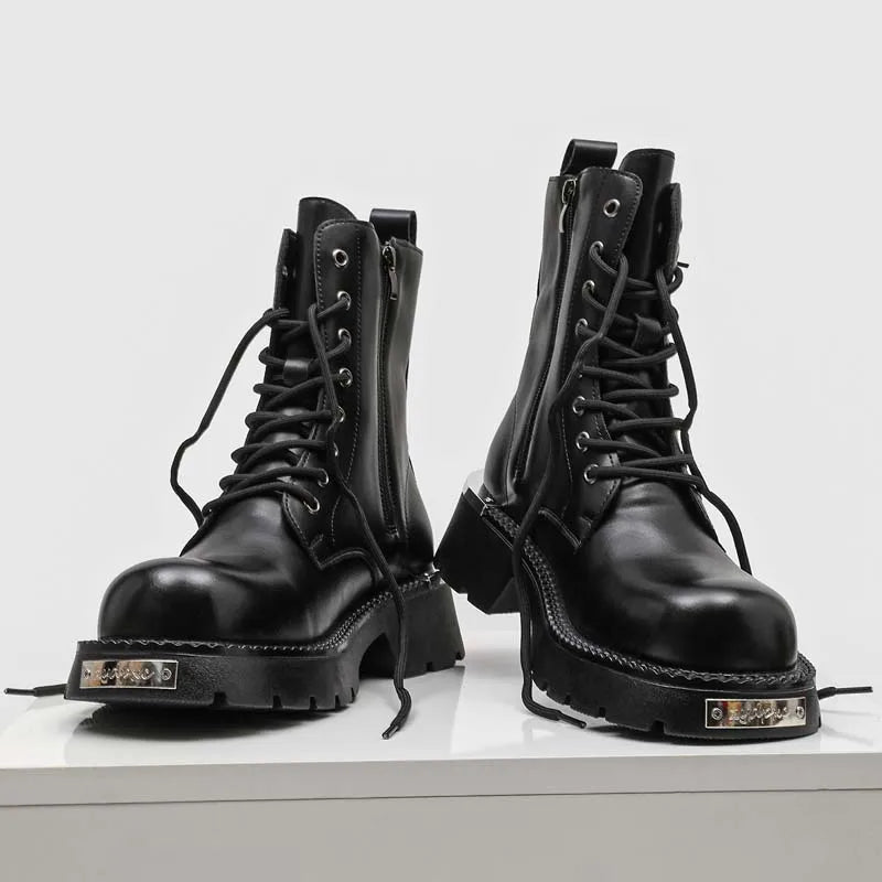 Motorcycle Boots Mid-Calf Split Leather