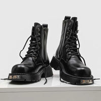 Motorcycle Boots Mid-Calf Split Leather