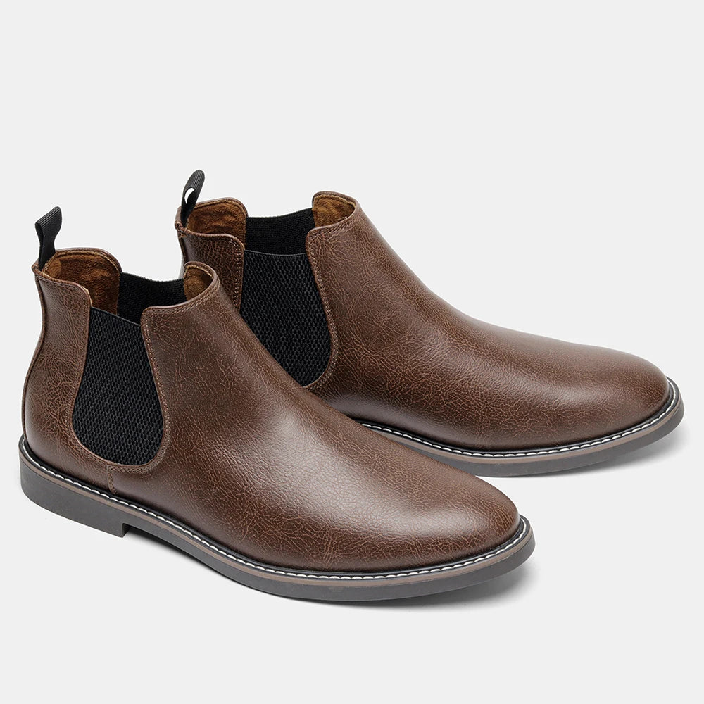 Boots Synthetic Chelsea Brown