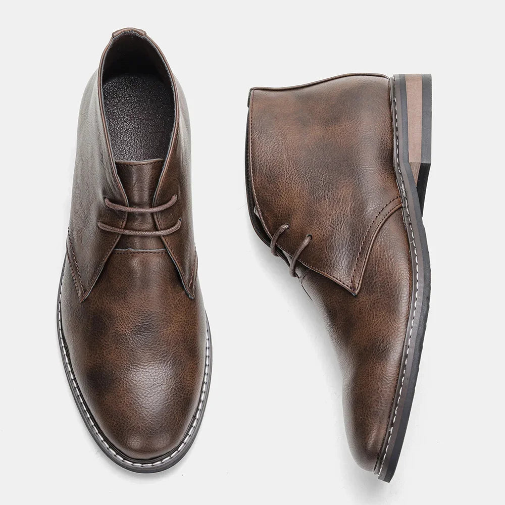 Men'S Leather Lace-Up Chukka Boots