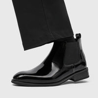 Boots Synthetic Patent Leather Black PU