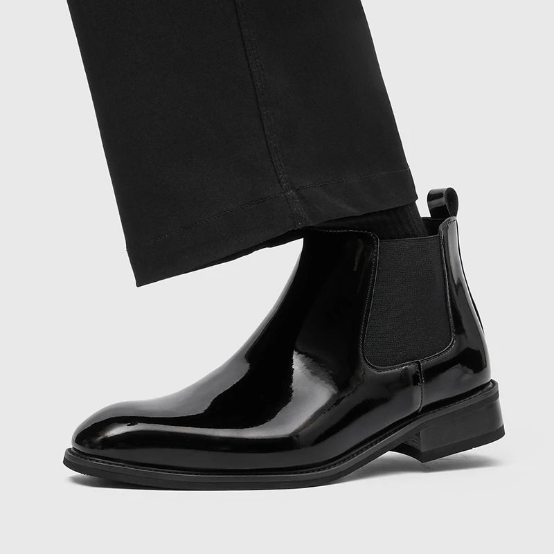 Boots Synthetic Patent Leather Black PU