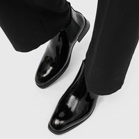 Boots Synthetic Patent Leather Black PU