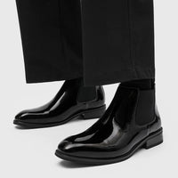 Boots Synthetic Patent Leather Black PU