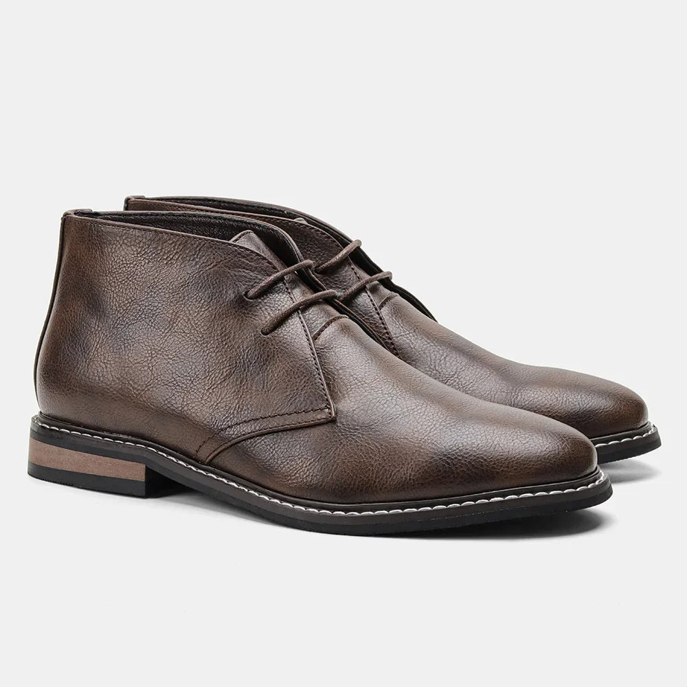 Men'S Leather Lace-Up Chukka Boots