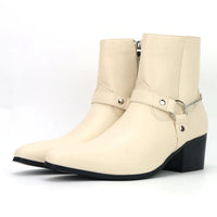 Boots Harness Chain Block Heel