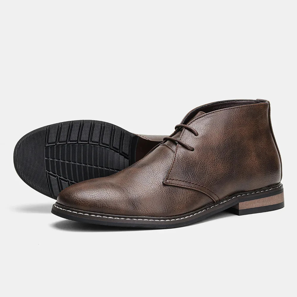 Men'S Leather Lace-Up Chukka Boots