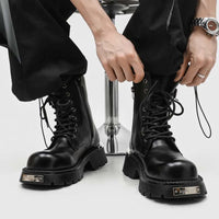 Motorcycle Boots Mid-Calf Split Leather