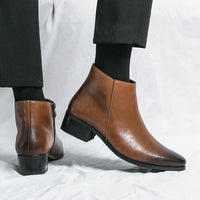 Brown Pointed Toe Ankle Boots