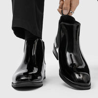 Boots Synthetic Patent Leather Black PU