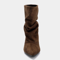 Boots Suede Brown Pleated