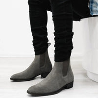 Boots Synthetic Suede Gray Chelsea