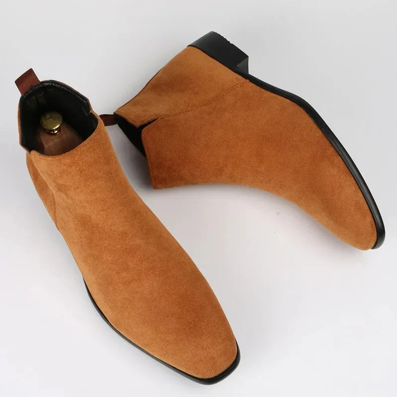 Men'S Brown Artificial Leather Boots