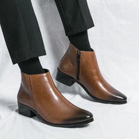 Brown Pointed Toe Ankle Boots