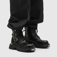 Motorcycle Boots Mid-Calf Split Leather