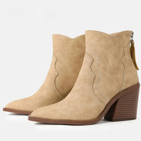 Women Boots Sale Pointed Toe Chunky Heel