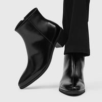 Men'S Pointed Toe Chelsea Boots With Block Heel