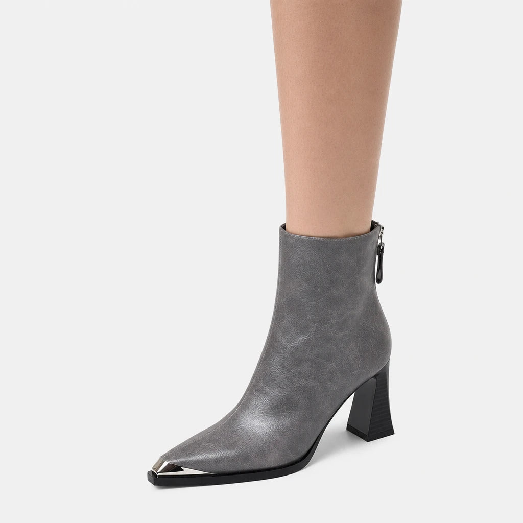 Ankle Boots Grey Pointed Toe
