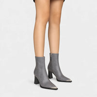 Ankle Boots Grey Pointed Toe