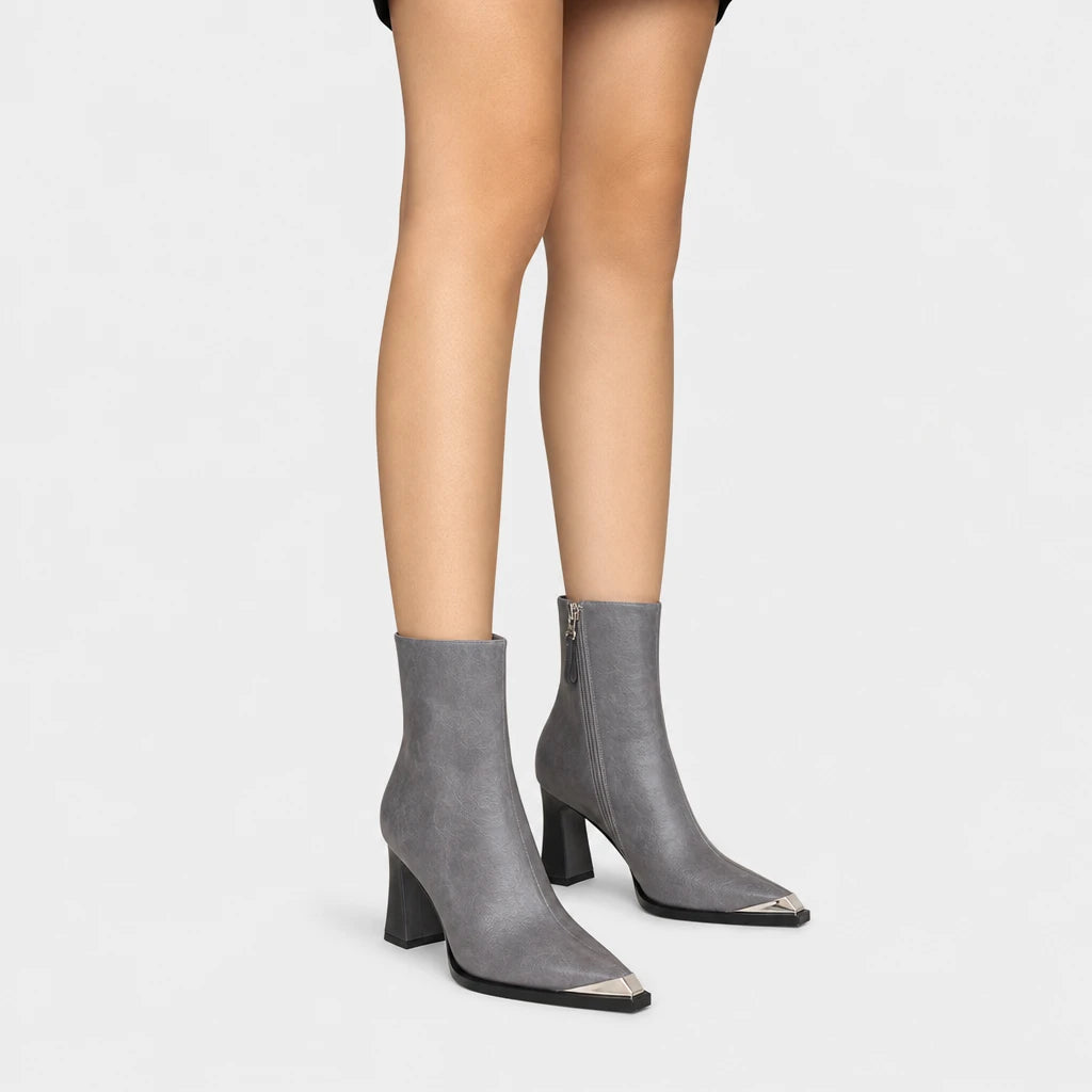 Ankle Boots Grey Pointed Toe