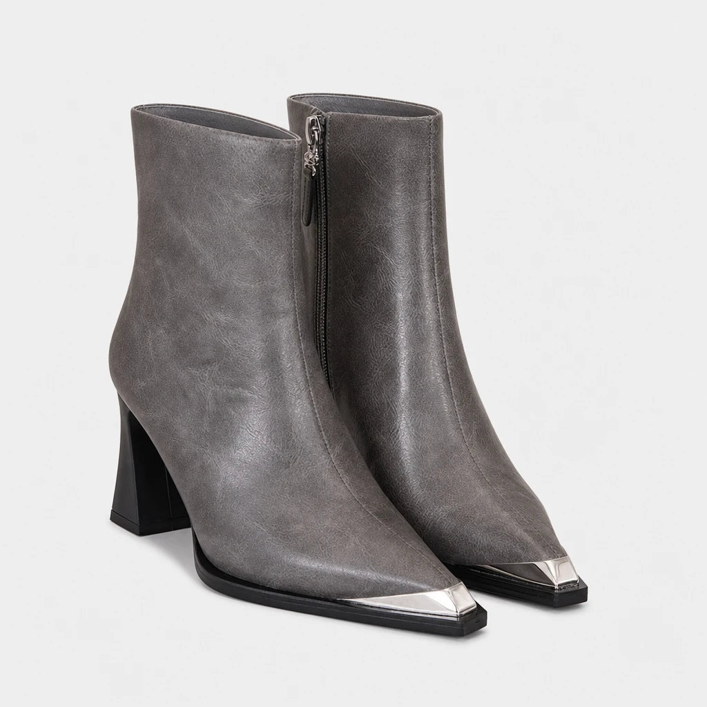 Ankle Boots Grey Pointed Toe