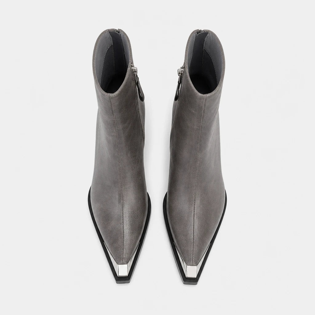 Ankle Boots Grey Pointed Toe