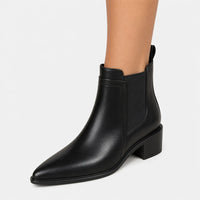 Black Ankle Boots Chelsea Pointed Toe