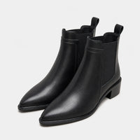 Black Ankle Boots Chelsea Pointed Toe