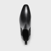 Black Slip On Ankle Boots For Men Red Bottom Chelsea