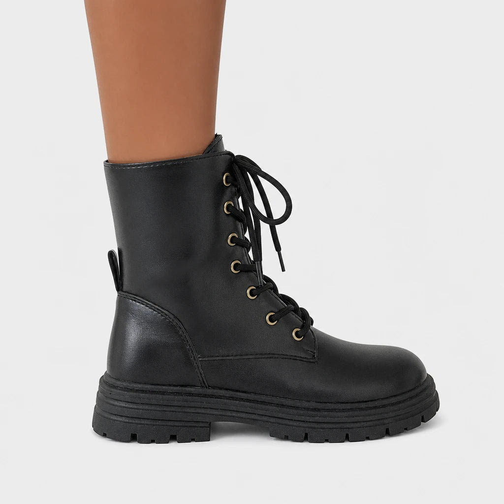 Boots Black PU Leather