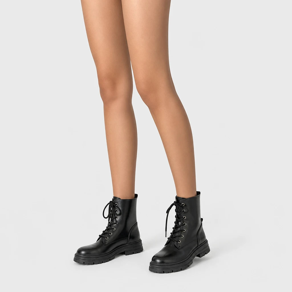 Boots Black PU Leather