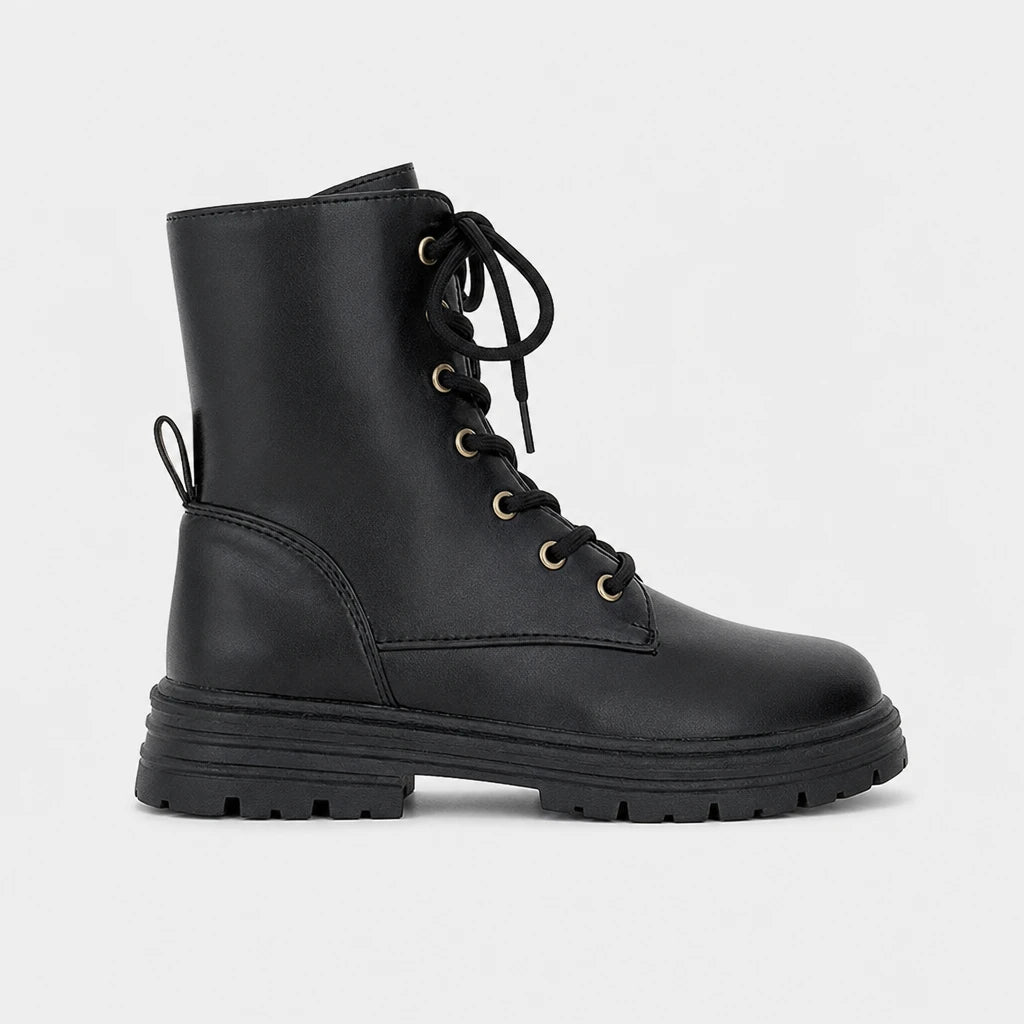 Boots Black PU Leather