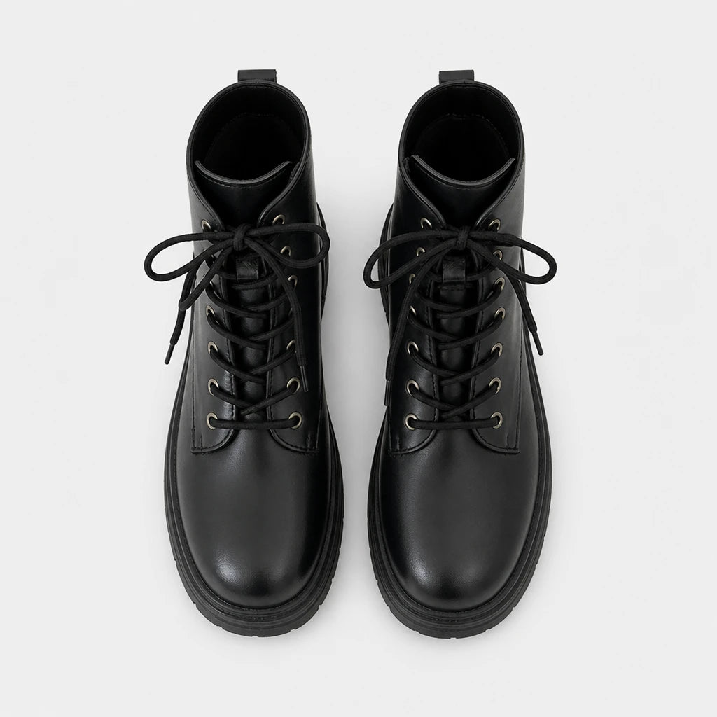 Boots Black PU Leather