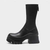 Boots Chunky Platform Black Leather