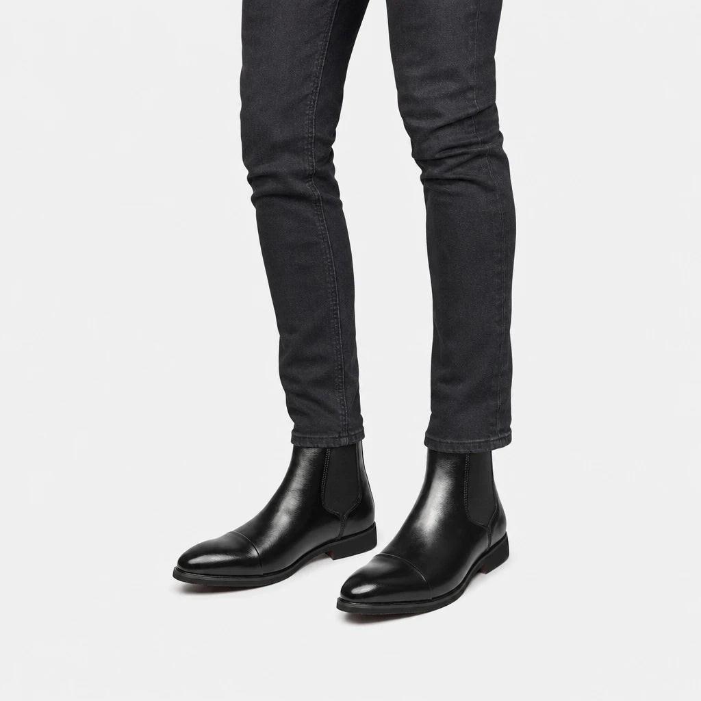 Boots Elastic Fabric Black Chelsea