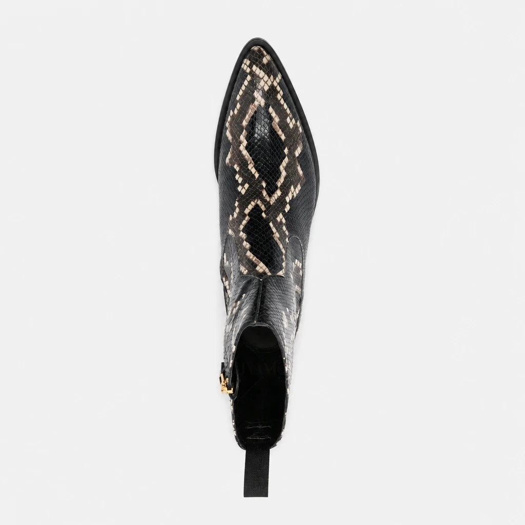 Boots Faux Leather Snakeskin Effect Pointed Toe