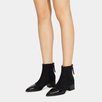 Boots Faux Suede Pointed Toe Chunky Heel