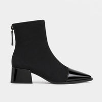 Boots Faux Suede Pointed Toe Chunky Heel