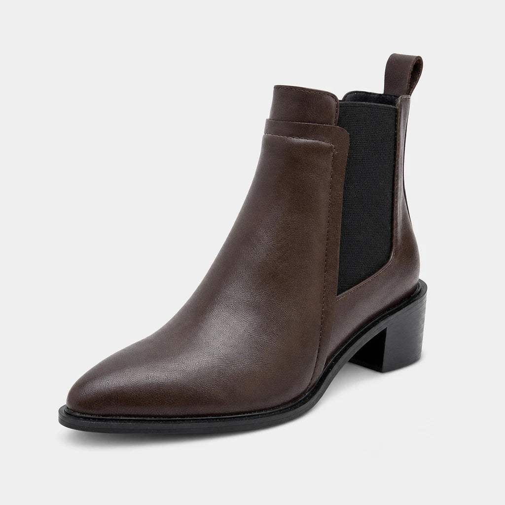Boots Flannel Pointed Toe Block Heel