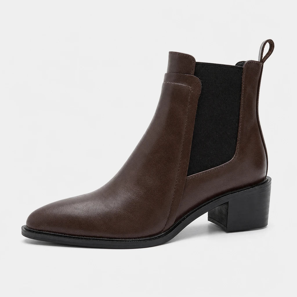 Boots Flannel Pointed Toe Block Heel