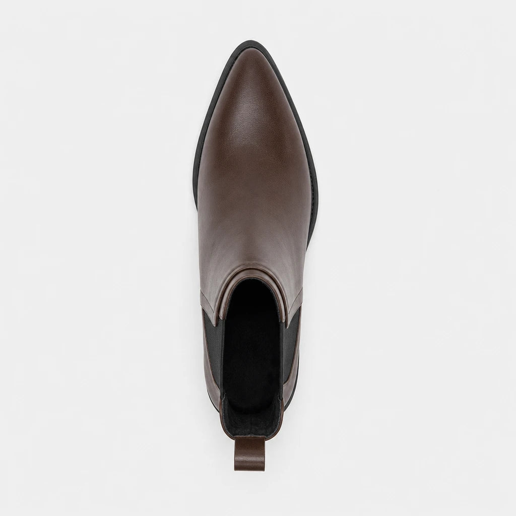 Boots Flannel Pointed Toe Block Heel