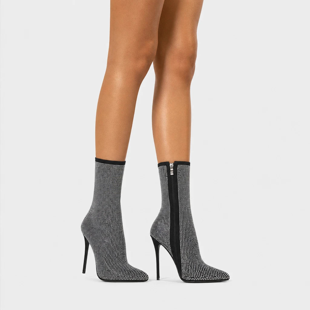 Boots For Women Rhinestone Stiletto Heels