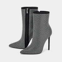 Boots For Women Rhinestone Stiletto Heels