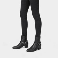 Boots Harness Chain Block Heel
