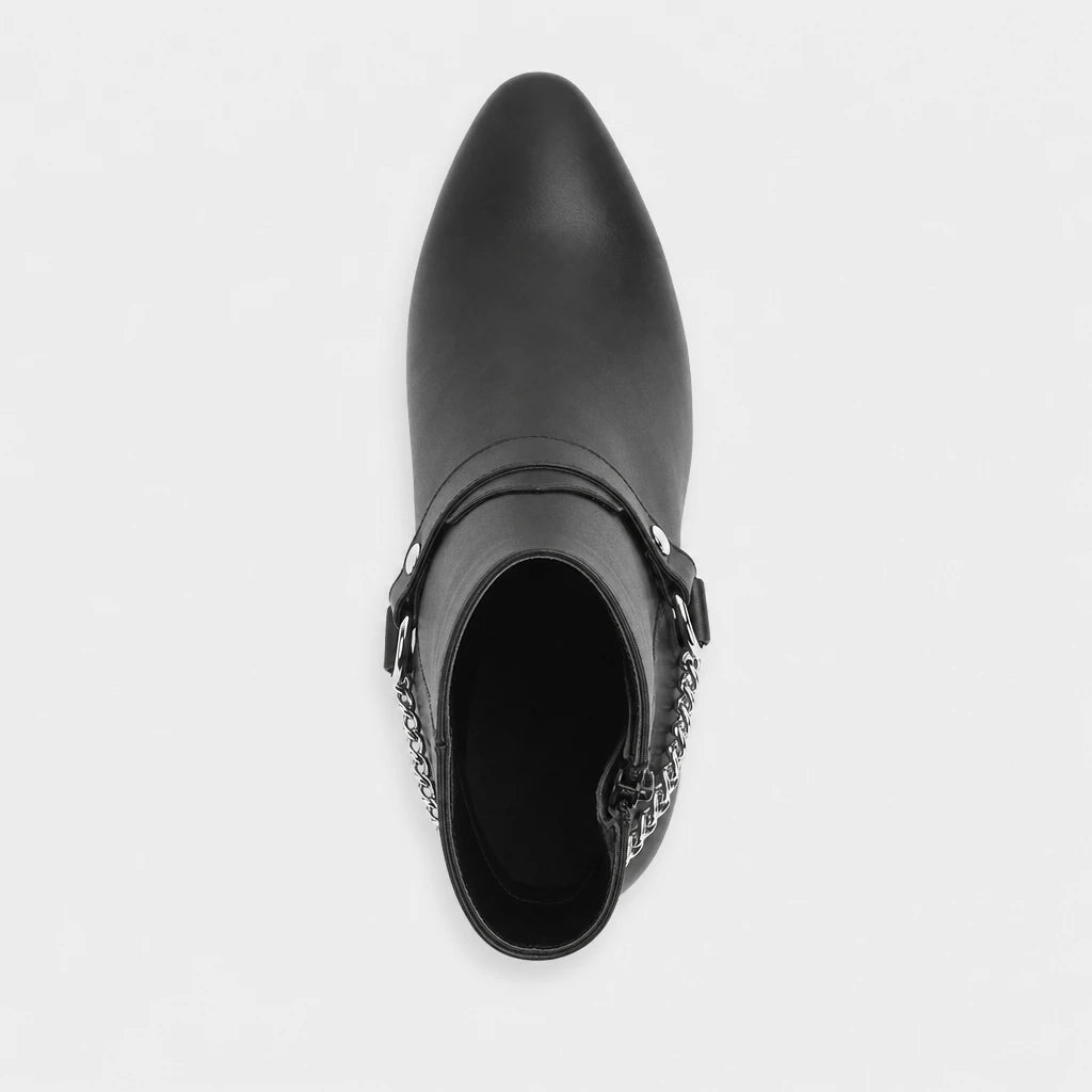 Boots Harness Chain Block Heel